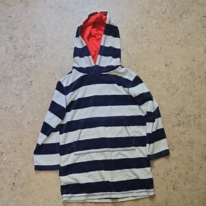 Mini Boden Striped Navy and White Towelling Throw On Size 7-8 Y